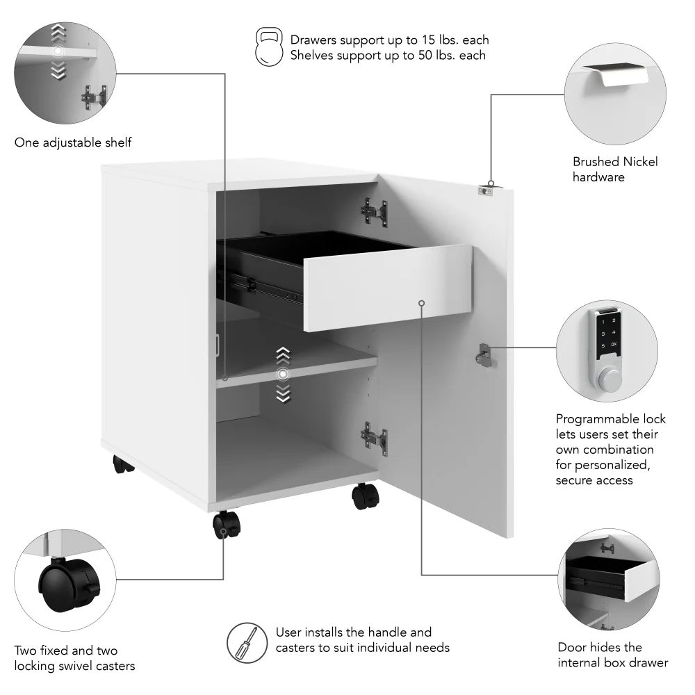 Assure Mobile File Cabinet with Drawer, Door, and Keypad Lock - Image 18