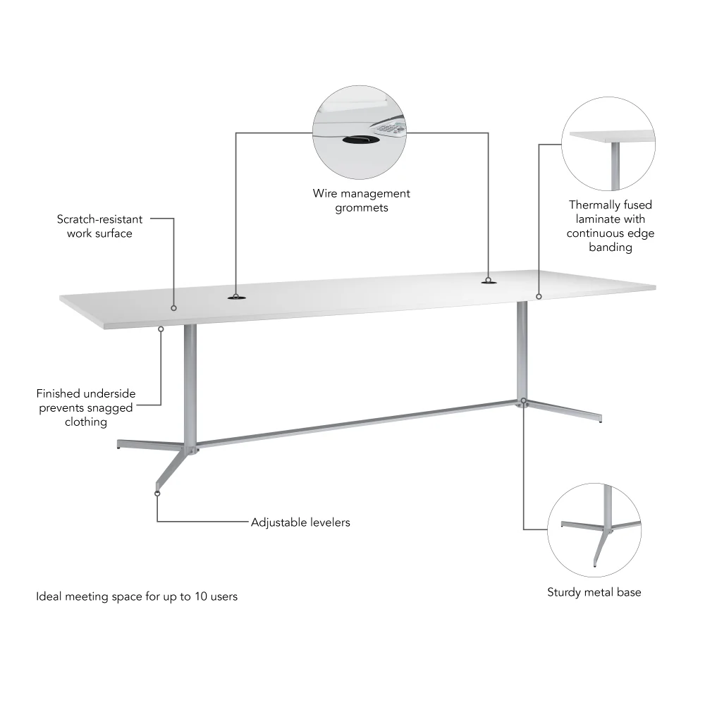 120-inch Office Conference Table with Metal Base - Image 10
