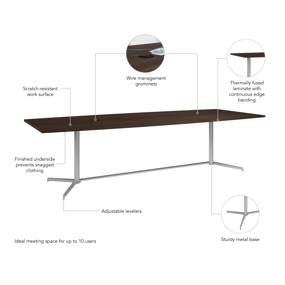 120-inch Office Conference Table with Metal Base - Image 15