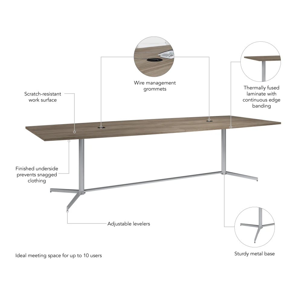 120-inch Office Conference Table with Metal Base - Image 20