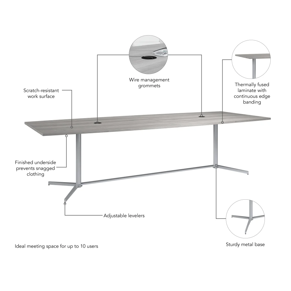 120-inch Office Conference Table with Metal Base - Image 25