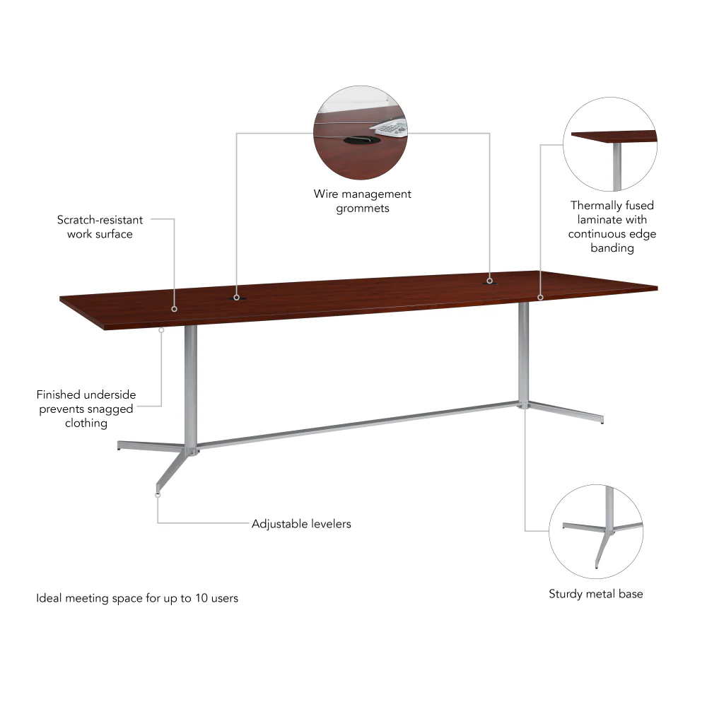 120-inch Office Conference Table with Metal Base - Image 30