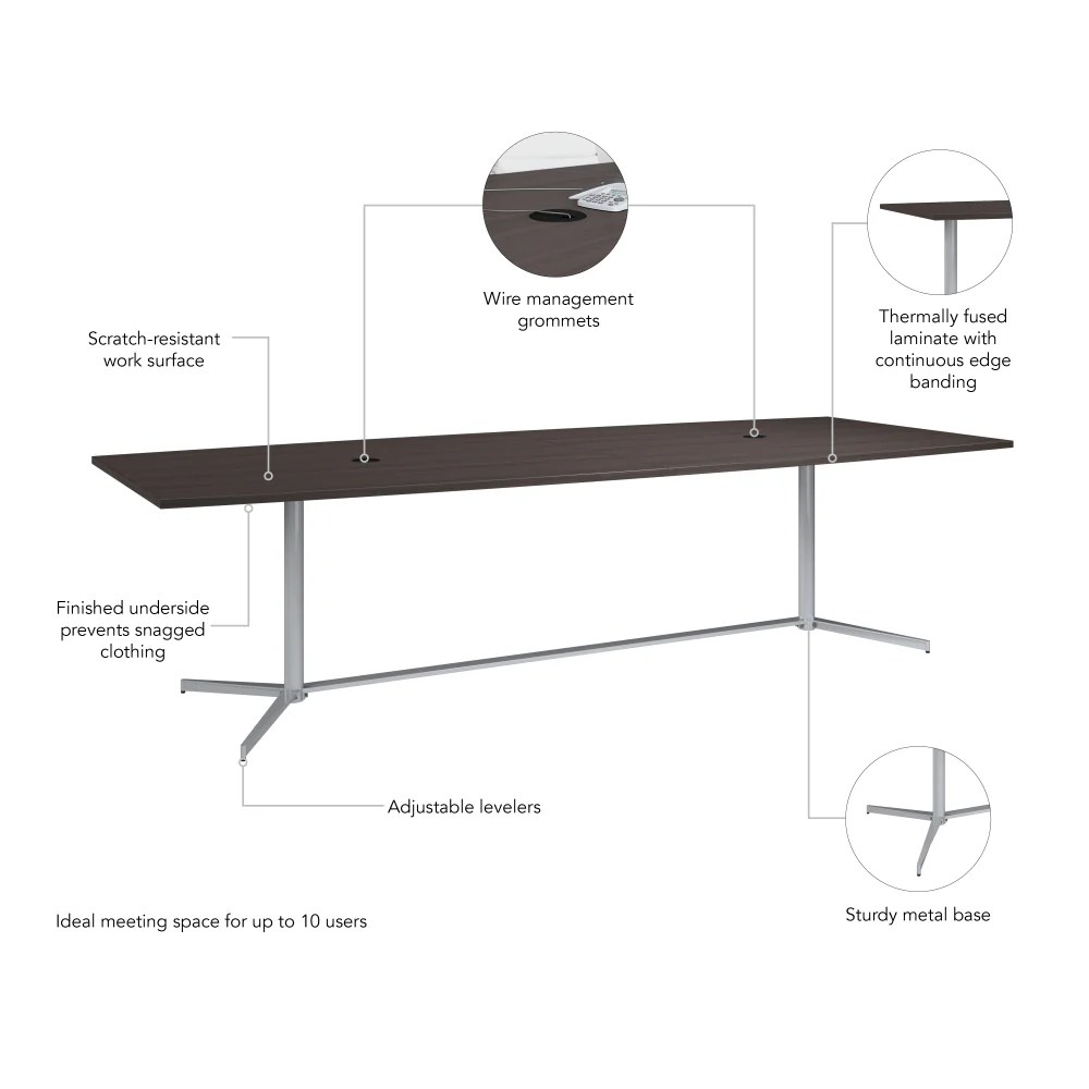 120-inch Office Conference Table with Metal Base - Image 35