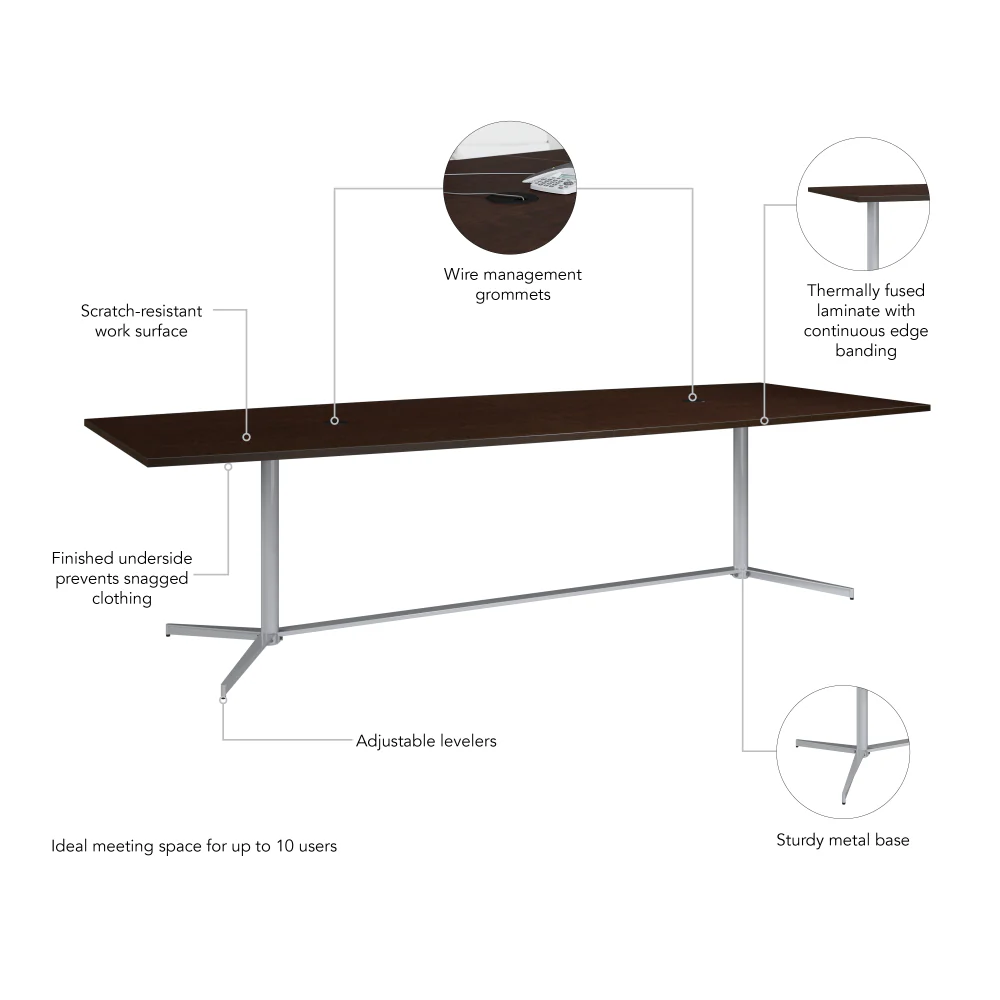 120-inch Office Conference Table with Metal Base - Image 5