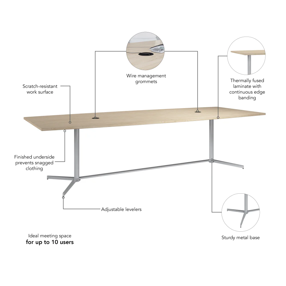 120-inch Office Conference Table with Metal Base - Image 6