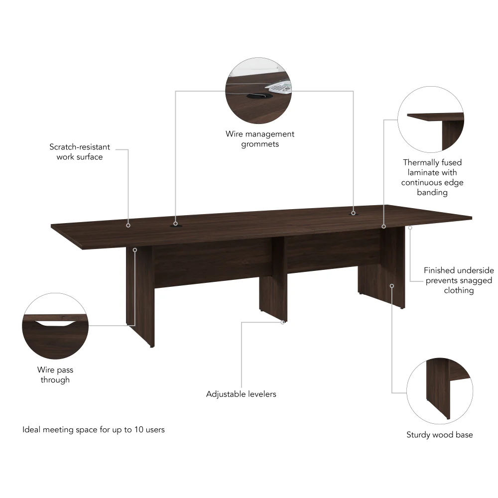120-inch Office Conference Table with Wood Base - Image 12
