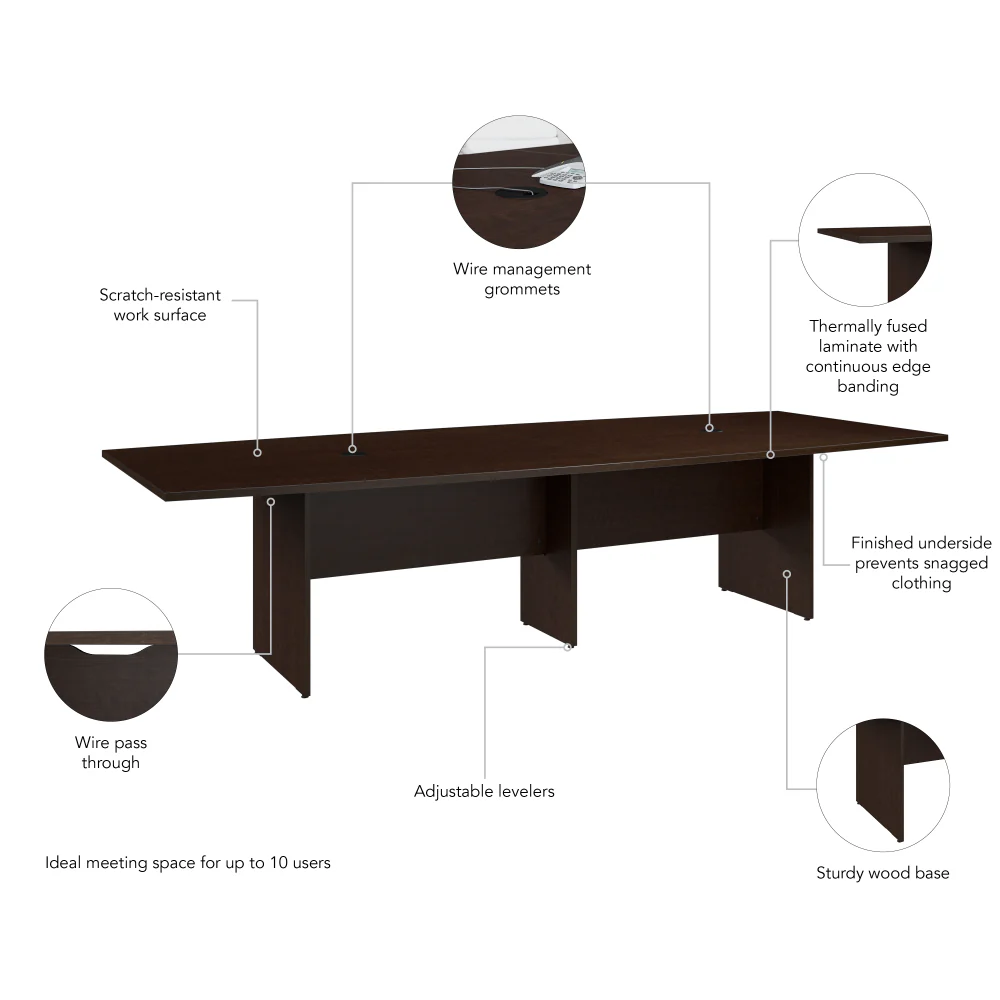 120-inch Office Conference Table with Wood Base - Image 12