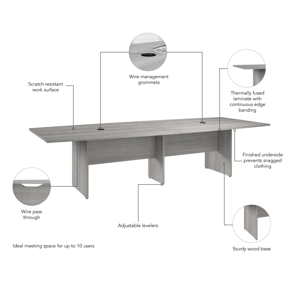 120-inch Office Conference Table with Wood Base - Image 18
