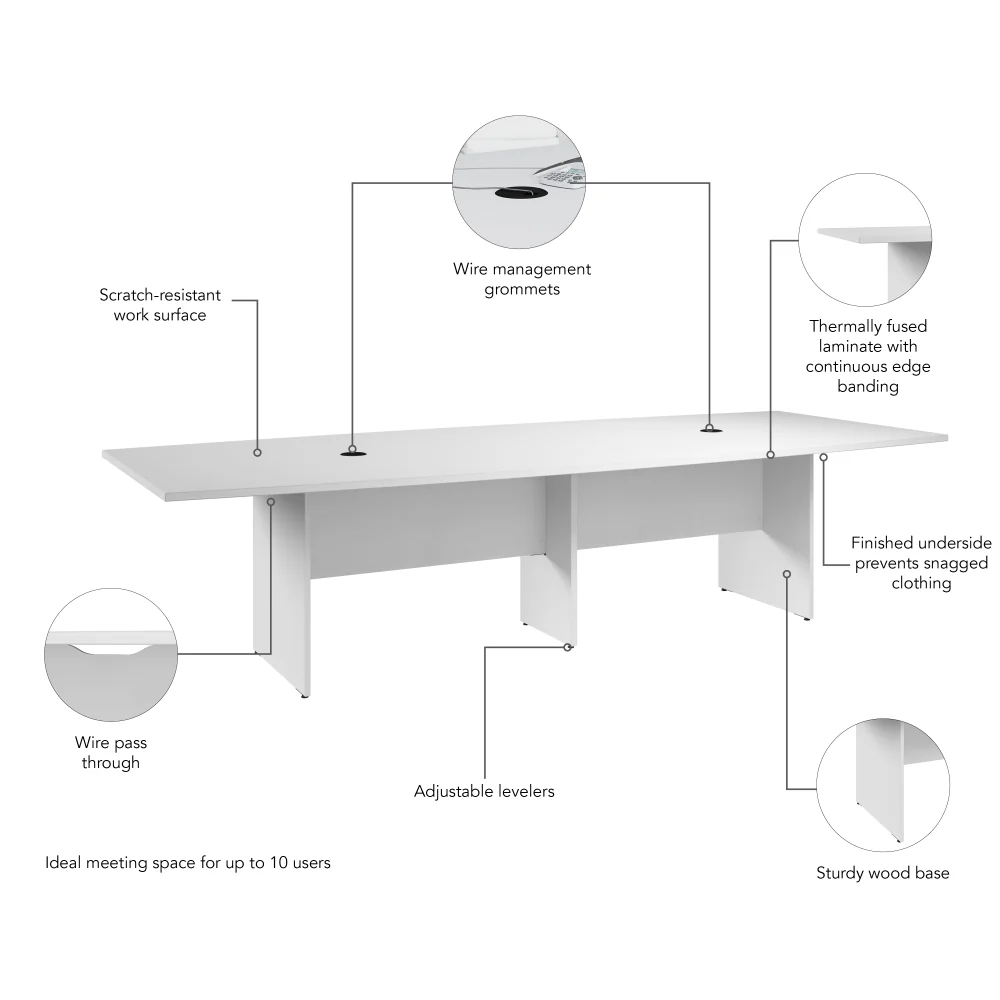 120-inch Office Conference Table with Wood Base - Image 24