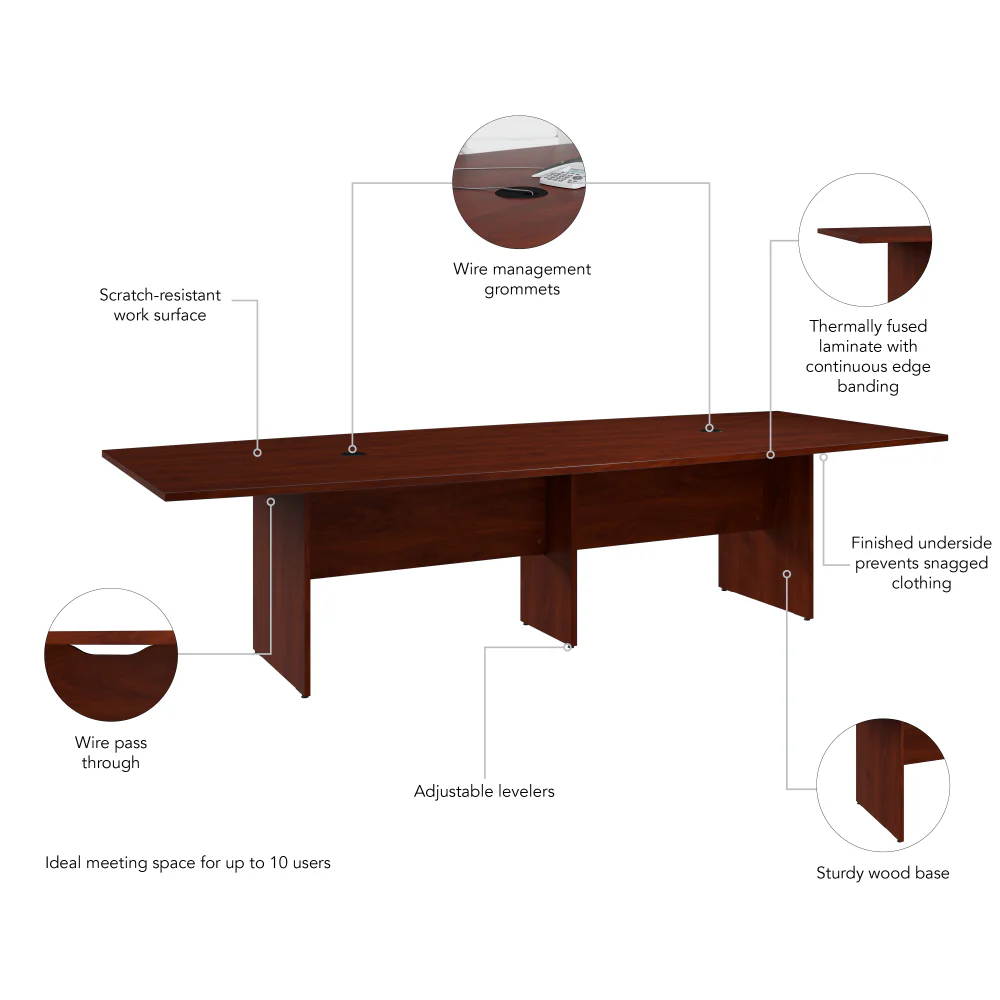 120-inch Office Conference Table with Wood Base - Image 6