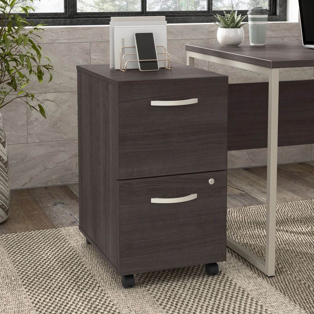 Hybrid 2 Drawer Mobile File Cabinet - Assembled - Image 17