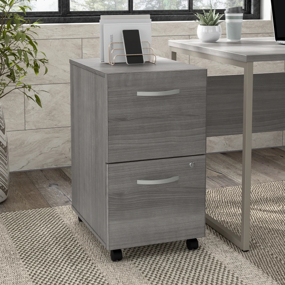 Hybrid 2 Drawer Mobile File Cabinet - Assembled - Image 31