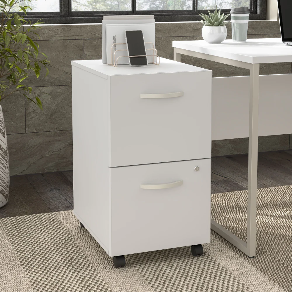 Hybrid 2 Drawer Mobile File Cabinet - Assembled - Image 9