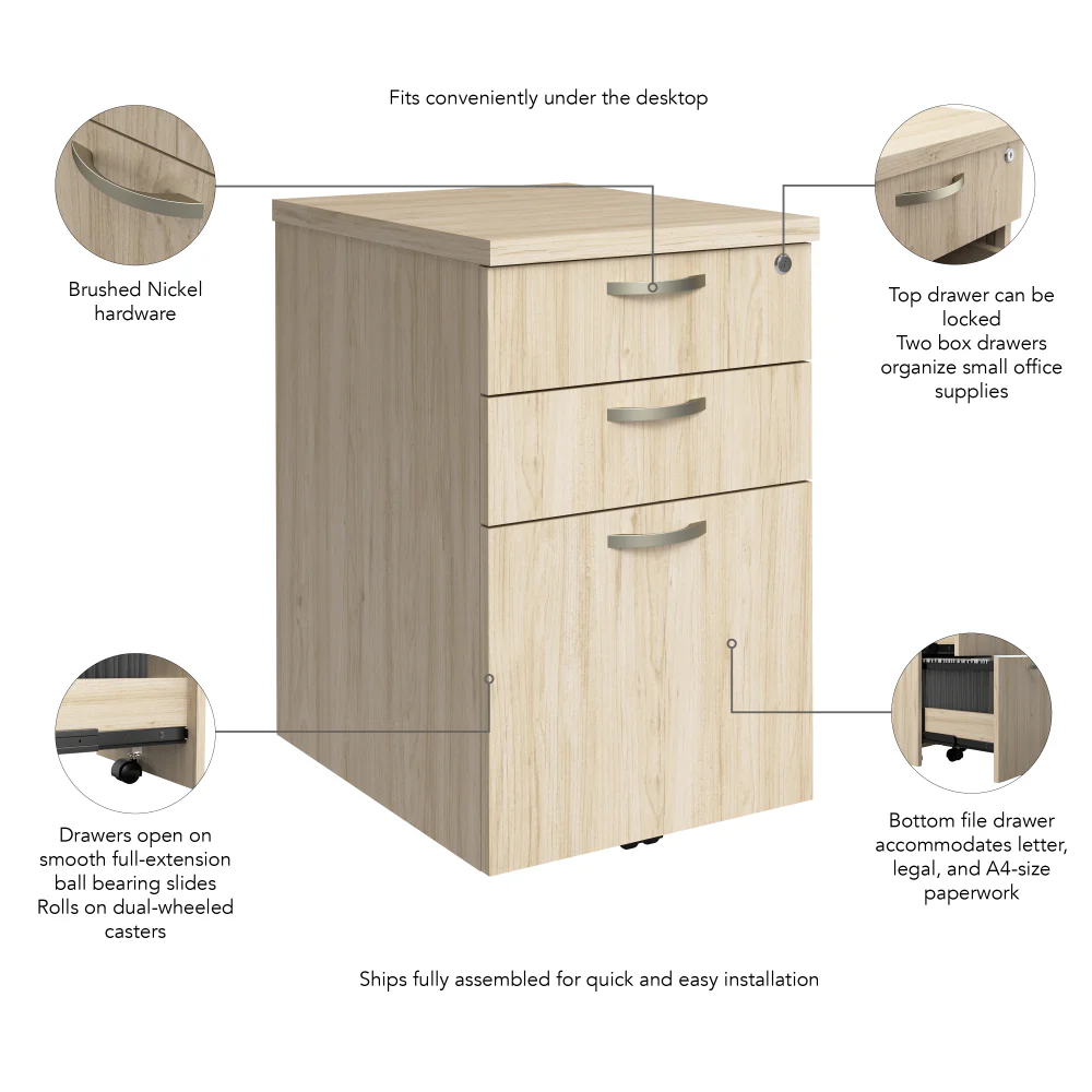 Easy Office 3 Drawer Mobile File Cabinet - Image 13