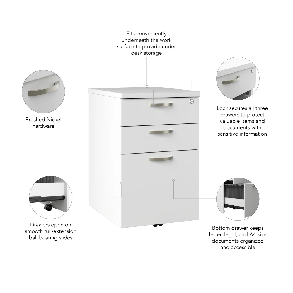 Easy Office 3 Drawer Mobile File Cabinet - Image 20