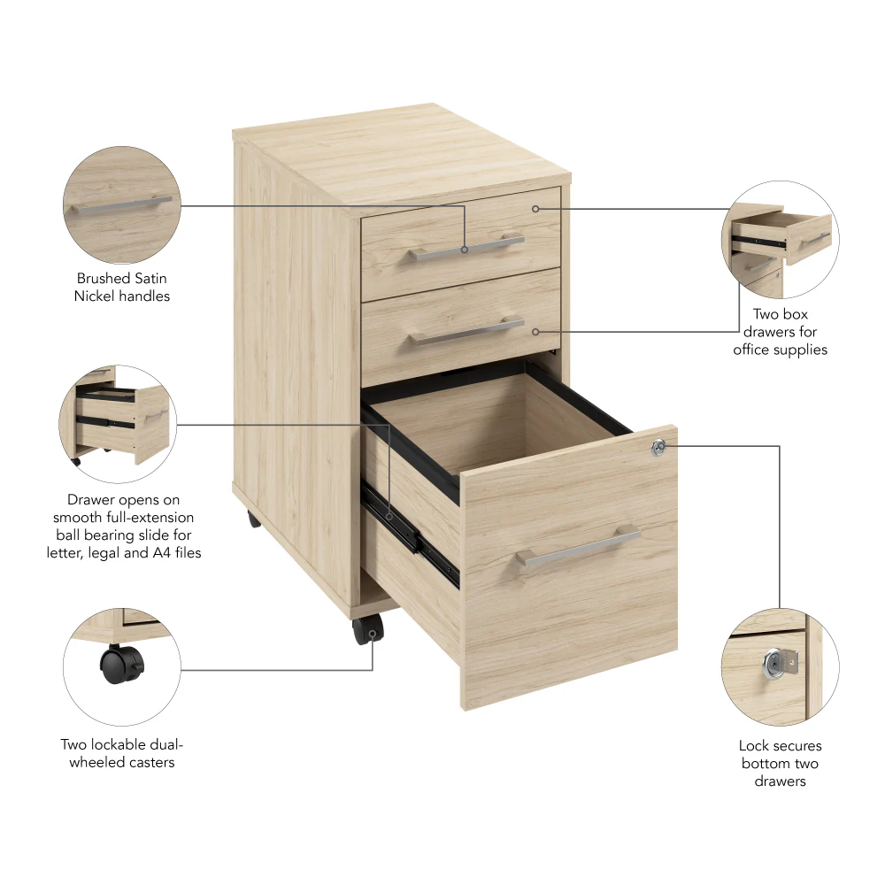 Hustle 3 Drawer Mobile File Cabinet - Image 24