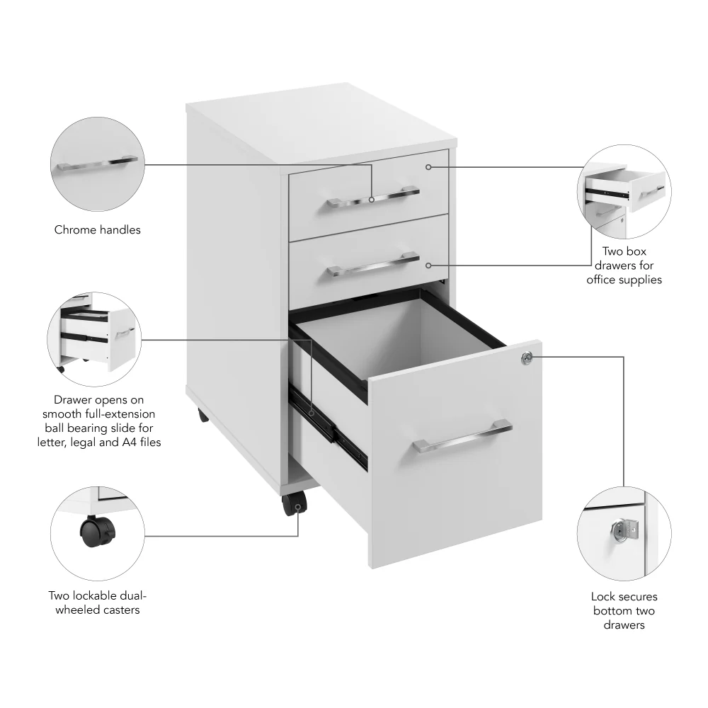 Hustle 3 Drawer Mobile File Cabinet - Image 8
