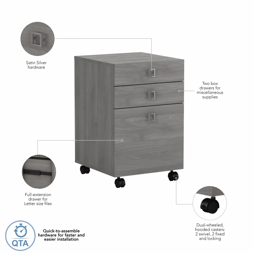 Echo 3 Drawer Mobile File Cabinet - Image 14