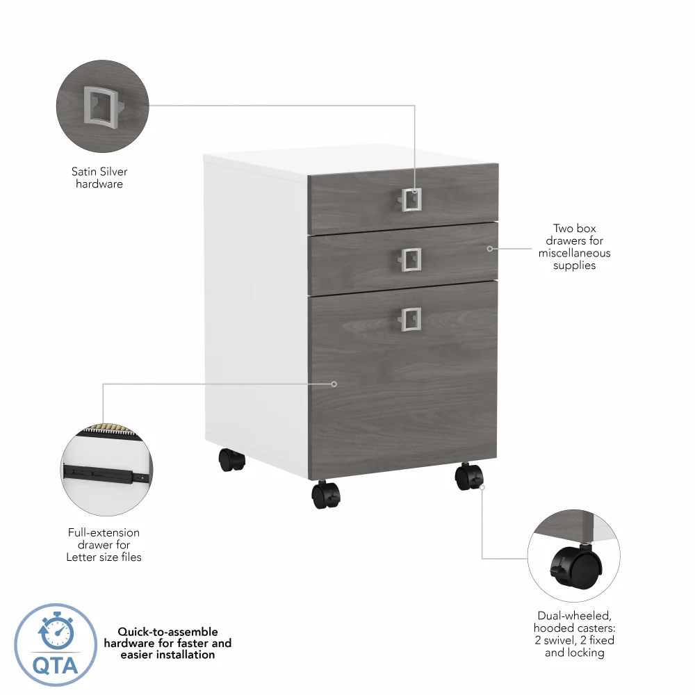 Echo 3 Drawer Mobile File Cabinet - Image 28