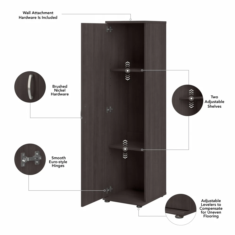 Universal Tall Narrow Storage Cabinet with Door and Shelves - Image 7