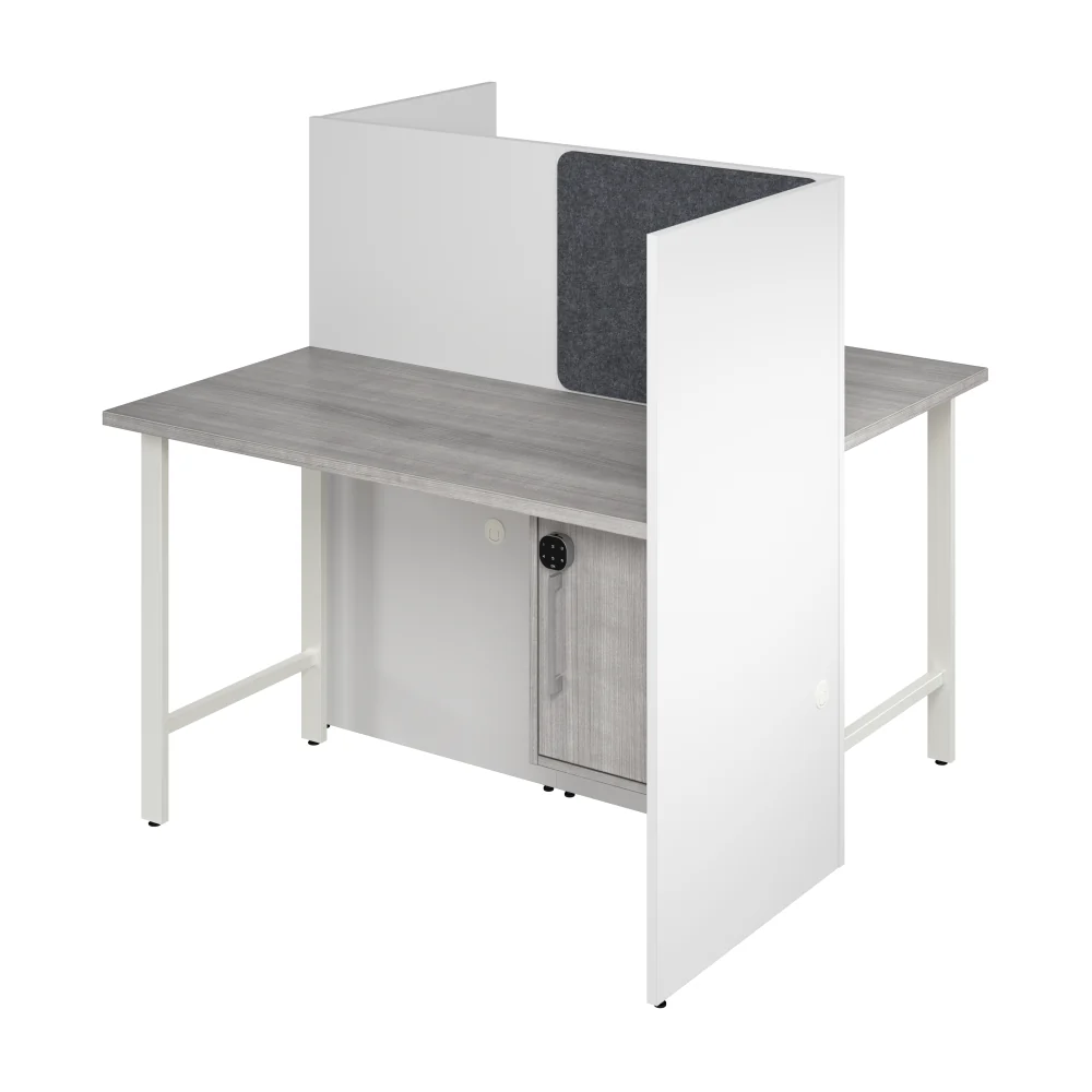 Hustle 48-inch 2 Person Office Cubicles with Locking Storage Cabinet - Image 13