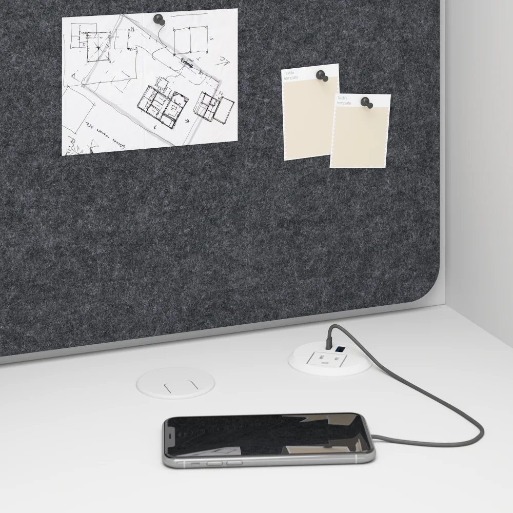 Hustle 48-inch 2 Person Office Cubicles with Locking Storage Cabinet - Image 5
