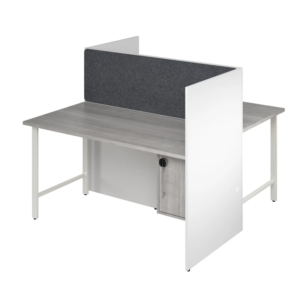 Hustle 60-inch 2 Person Office Cubicles with Locking Storage and Large Tackboards - Image 13