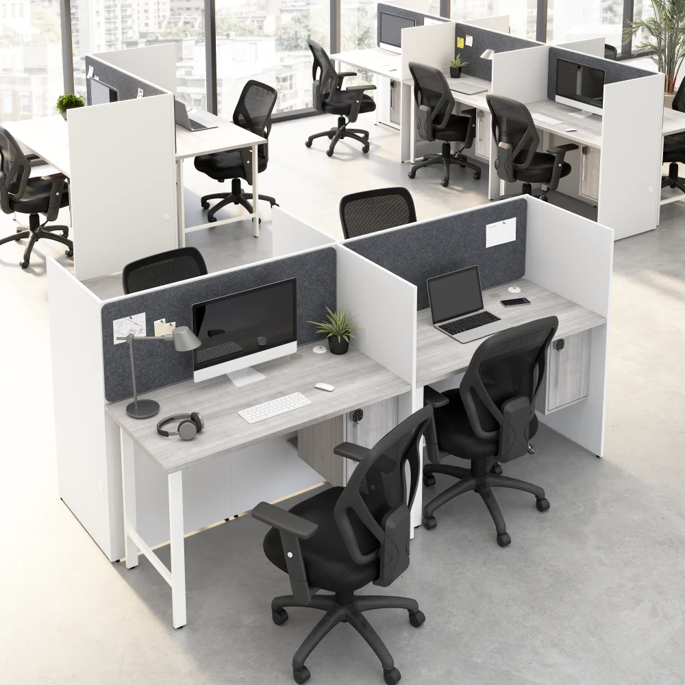 Hustle 60-inch 2 Person Office Cubicles with Locking Storage Cabinet - Image 3
