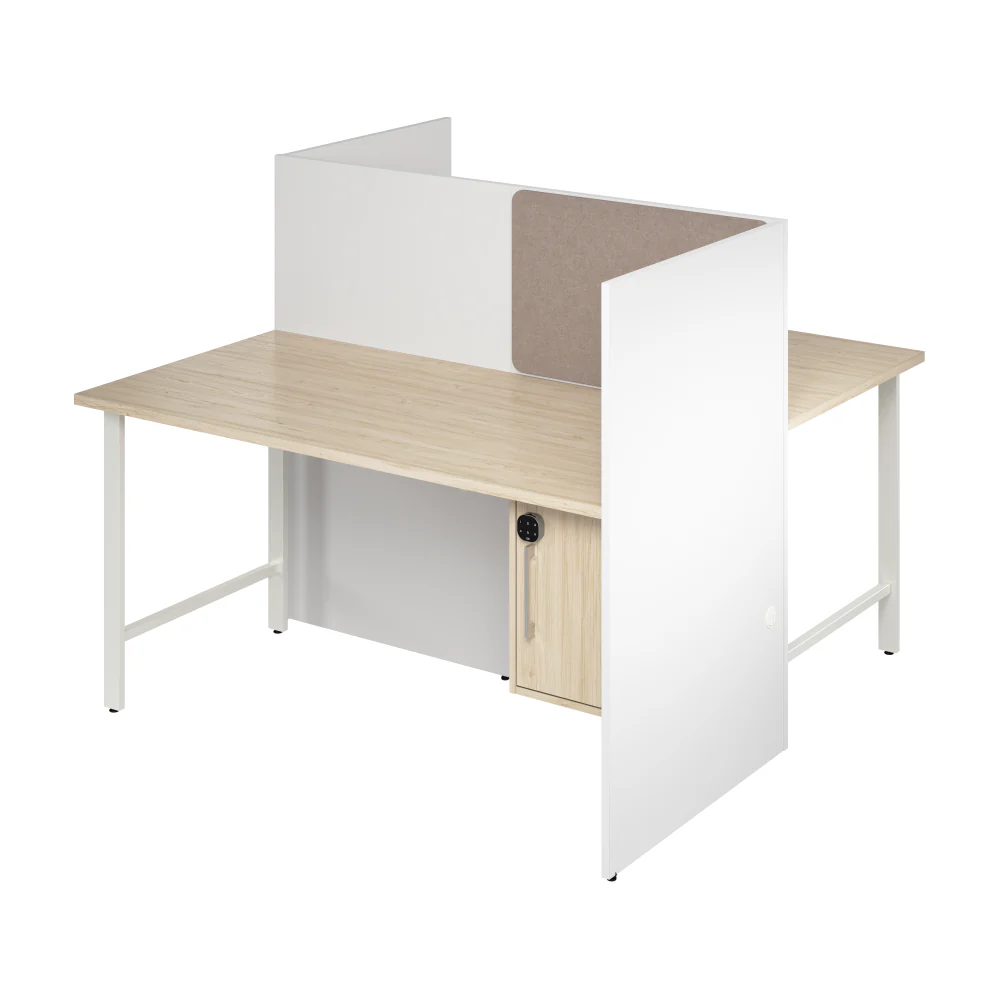 Hustle 60-inch 2 Person Office Cubicles with Locking Storage Cabinet - Image 7