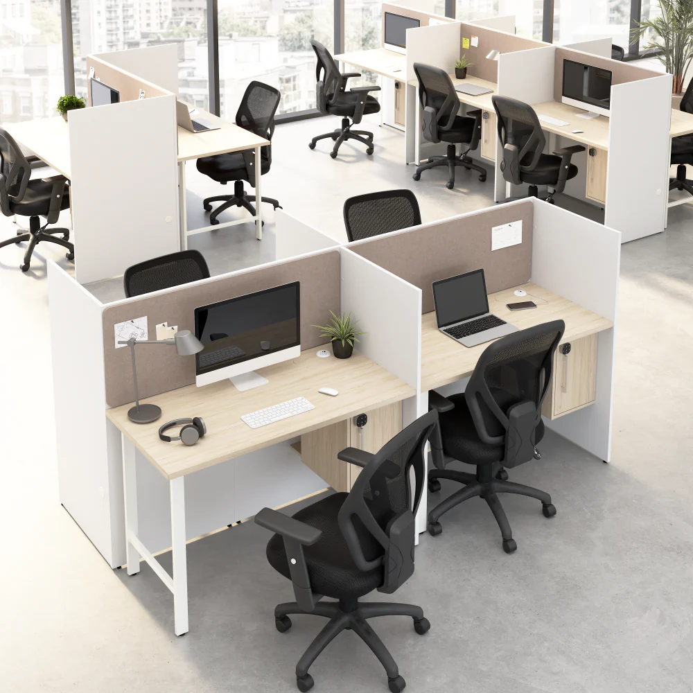 Hustle 60-inch 2 Person Office Cubicles with Locking Storage Cabinet - Image 9
