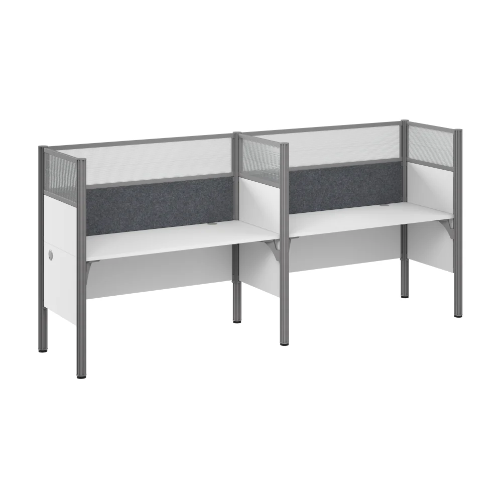 ProBiz Double Cubicle Desk for Office with High Privacy Panels and Tackboard