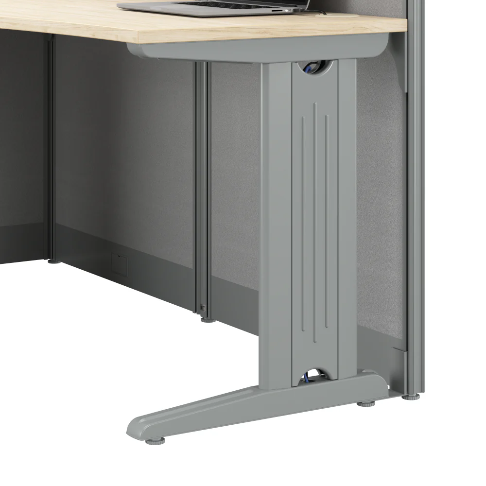 Office in an Hour 2 Person Cubicle Desks with Storage, Drawers, and Organizers - Image 5