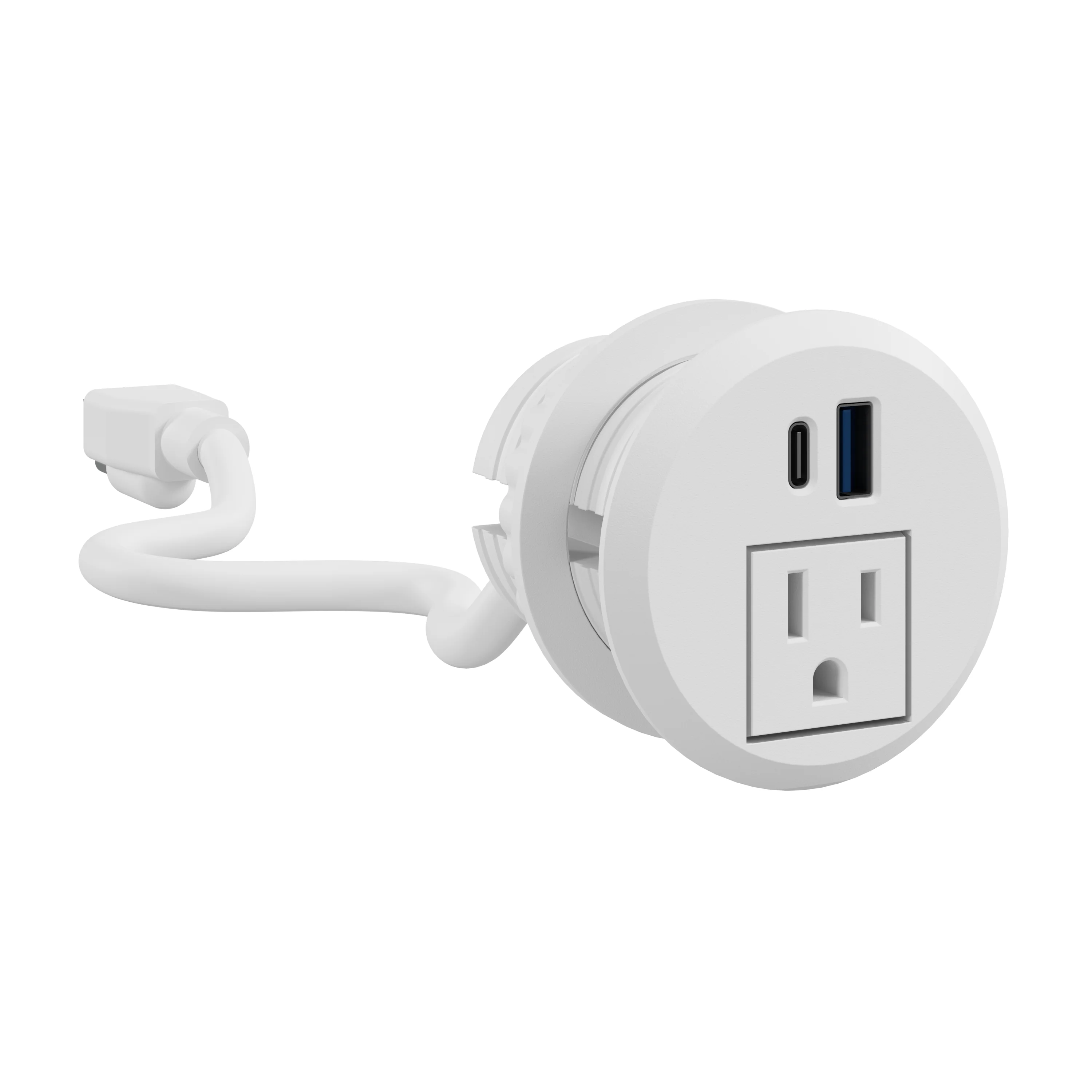 2-inch Desktop Power Grommet with AC Outlet and USB-A/USB-C Ports - Image 4