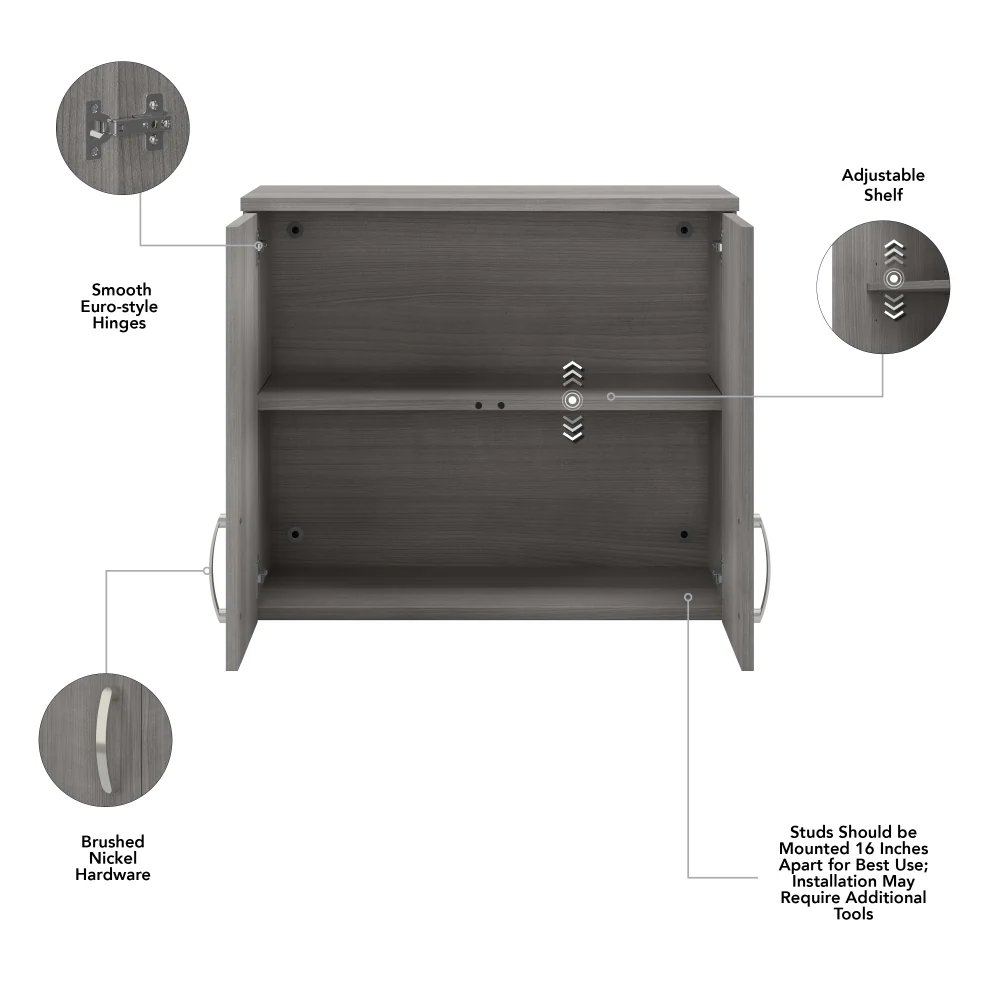 Universal Wall Cabinet with Doors and Shelves - Image 7