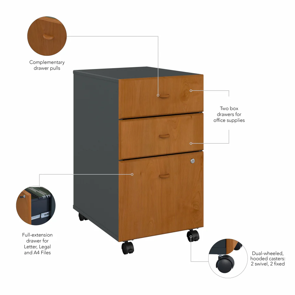 Series A 3 Drawer Mobile File Cabinet - Image 16
