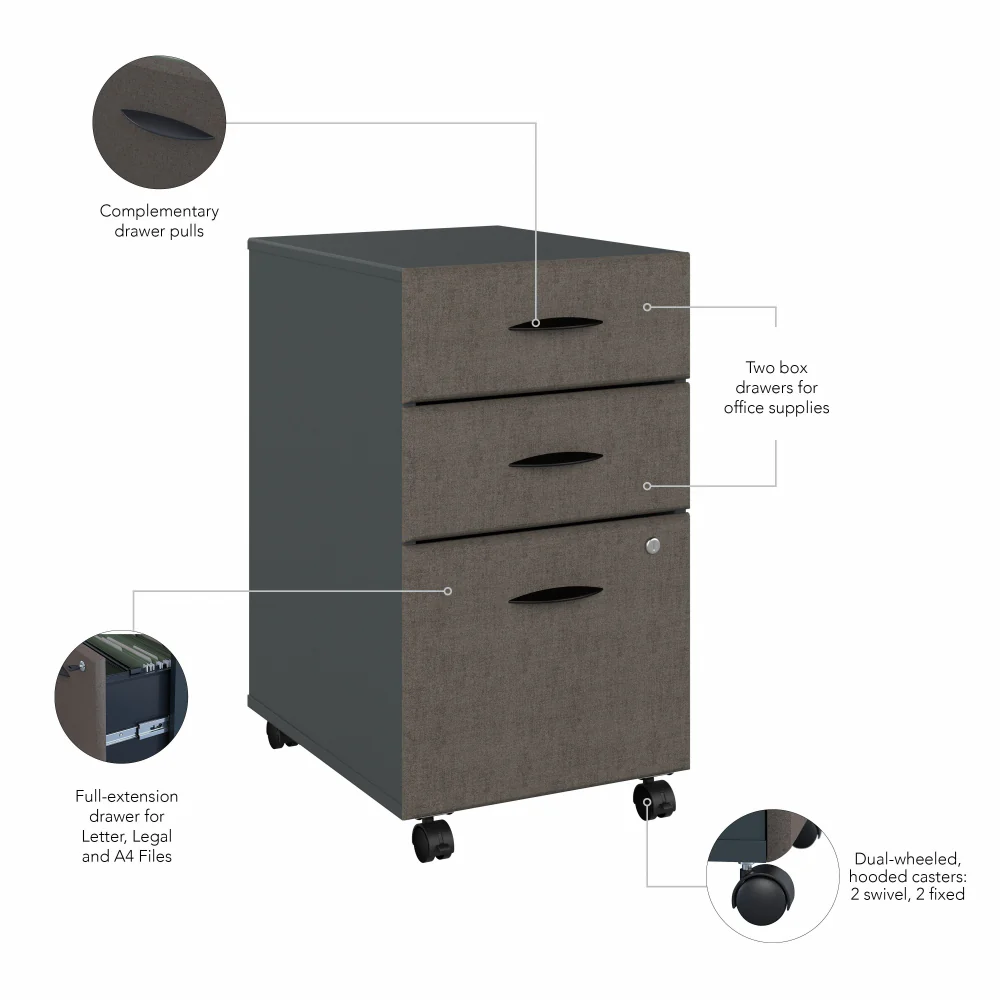 Series A 3 Drawer Mobile File Cabinet - Image 24