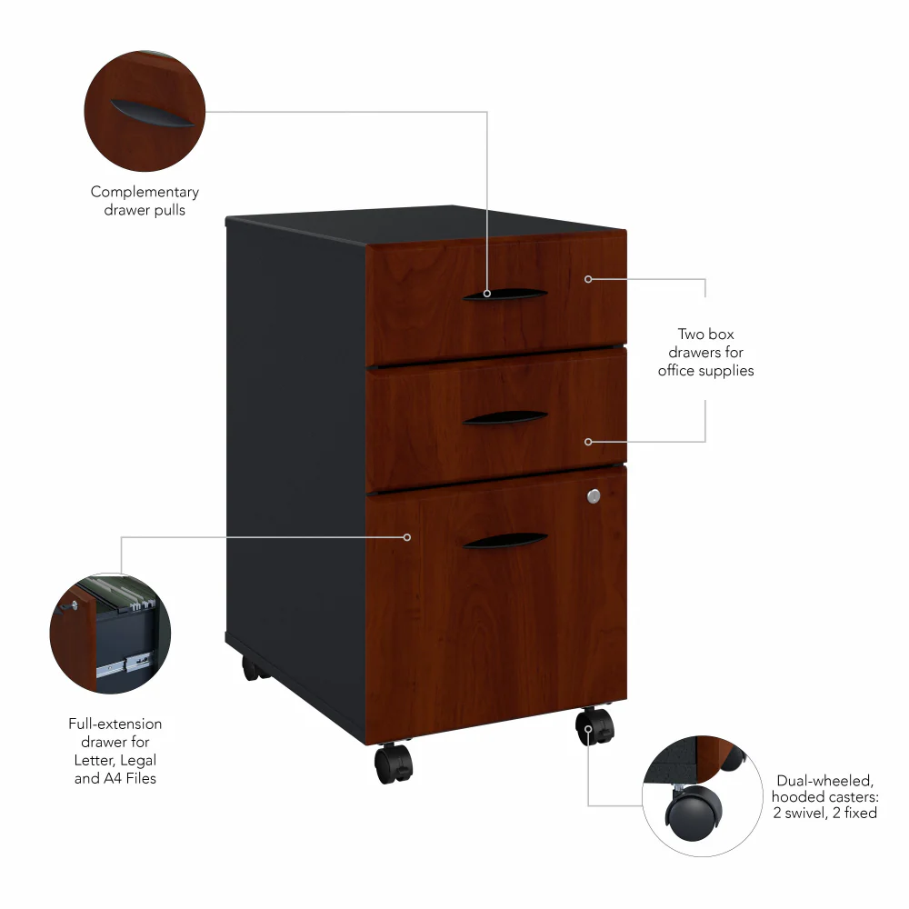 Series A 3 Drawer Mobile File Cabinet - Image 8