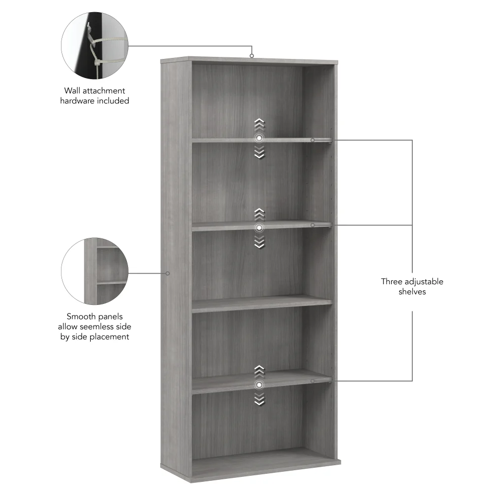 Hustle Tall 5 Shelf Bookcase - Image 18