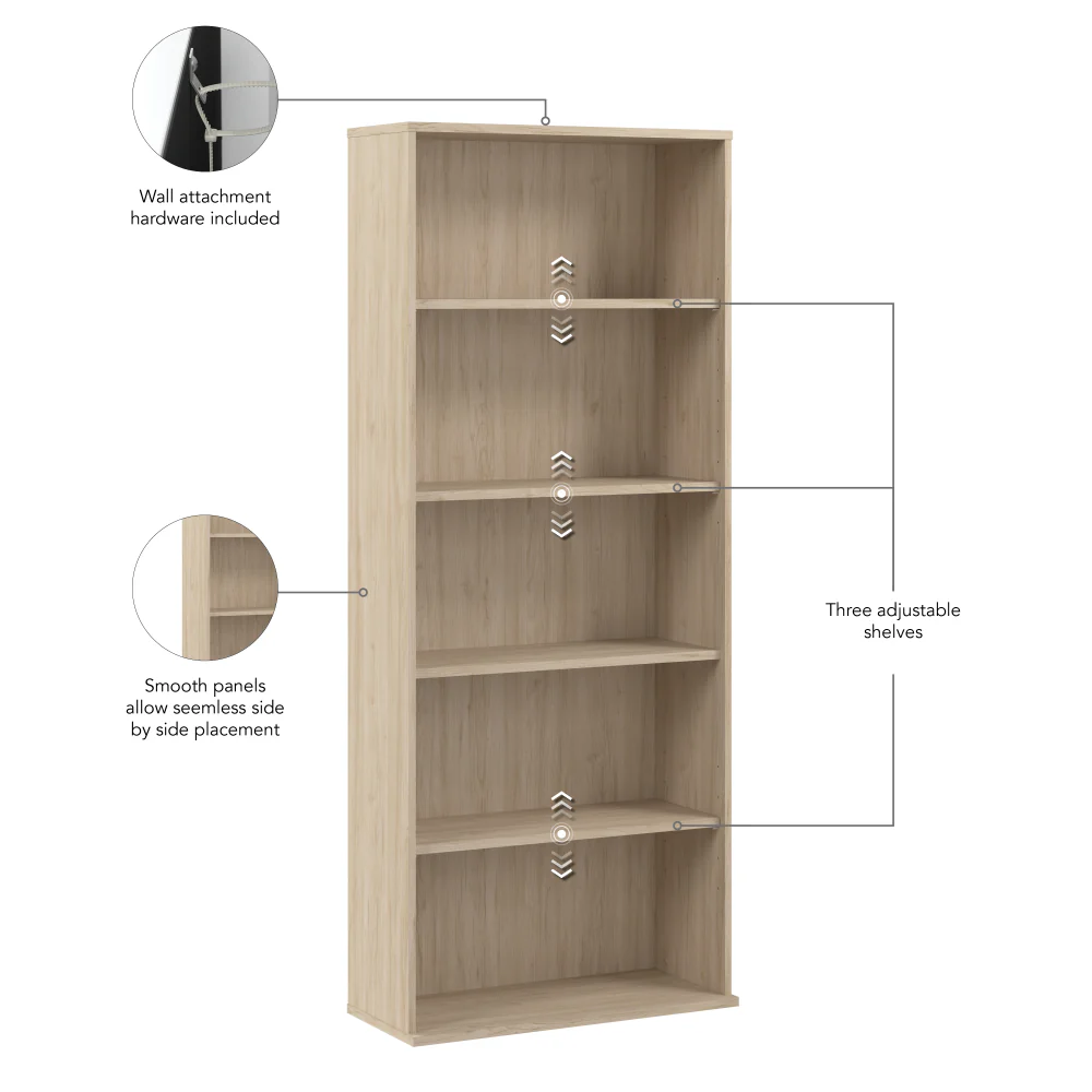 Hustle Tall 5 Shelf Bookcase - Image 6