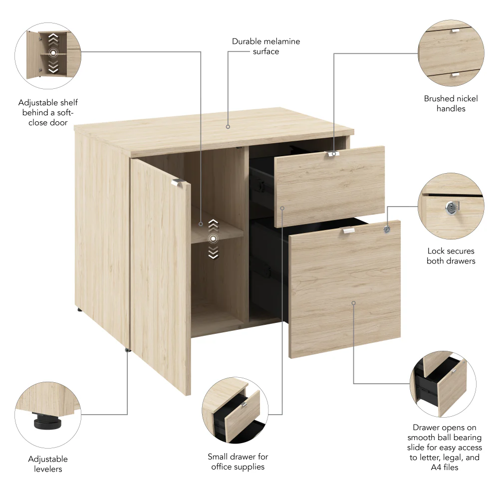 Stratus 30W Office Storage Cabinet with Drawers - Image 18