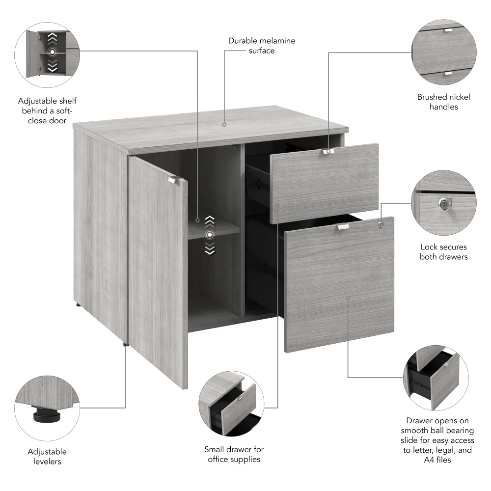Stratus 30W Office Storage Cabinet with Drawers - Image 6