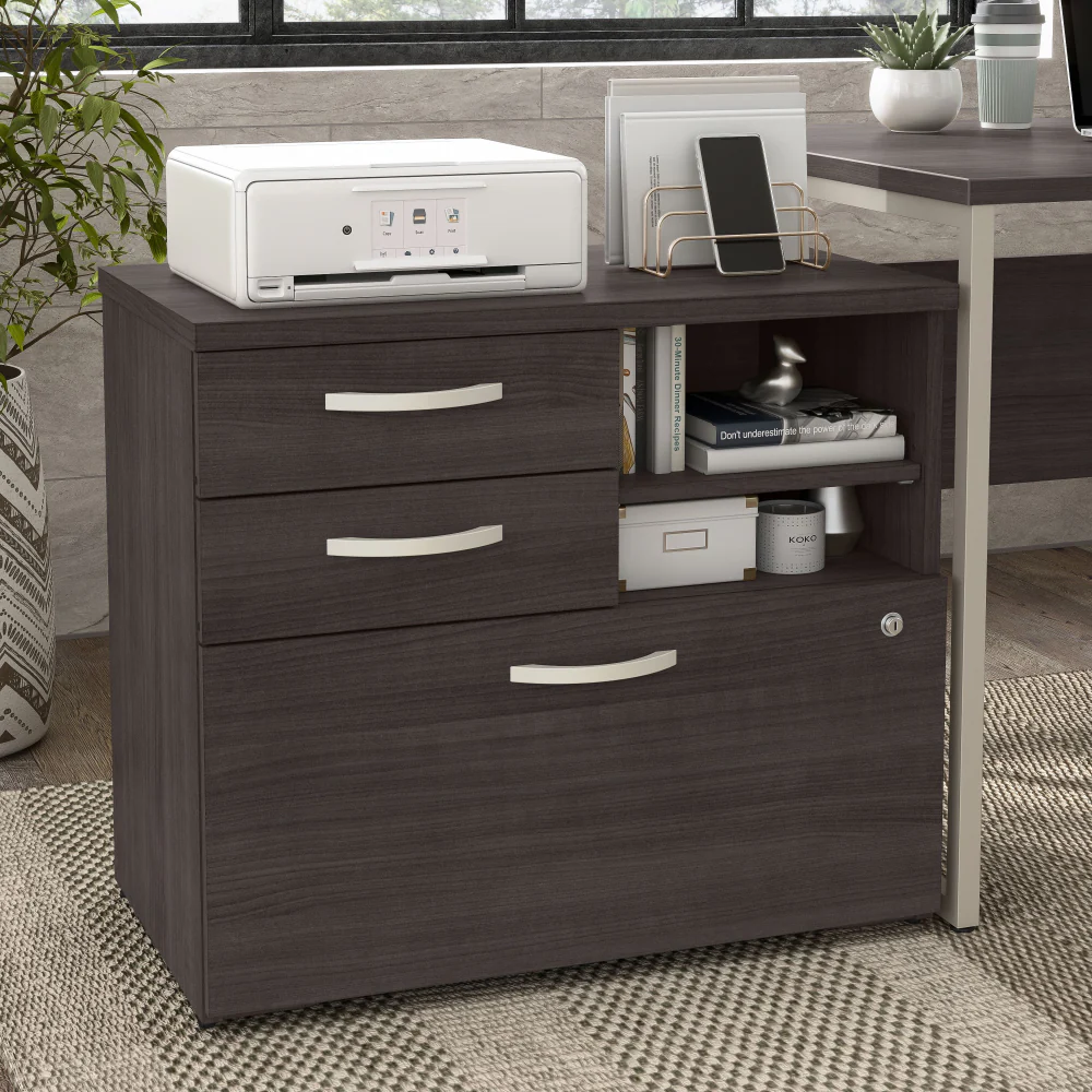 Hybrid Office Storage Cabinet with Drawers and Shelves - Image 17