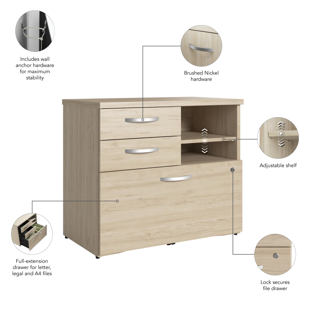 Studio C Office Storage Cabinet with Drawers and Shelves - Image 8
