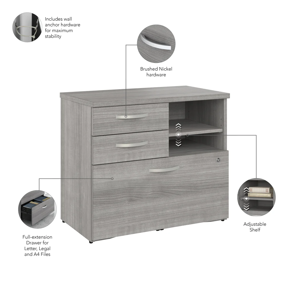 Studio A Office Storage Cabinet with Drawers and Shelves - Image 14
