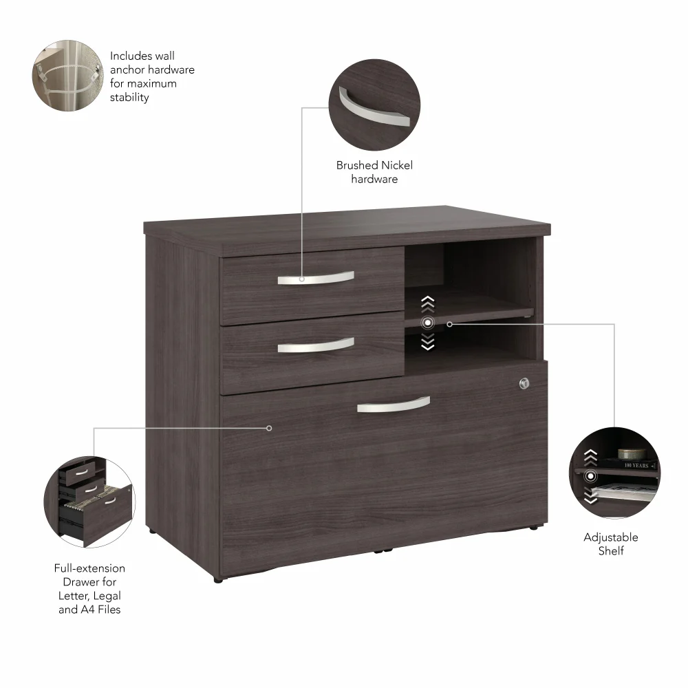 Studio A Office Storage Cabinet with Drawers and Shelves - Image 7