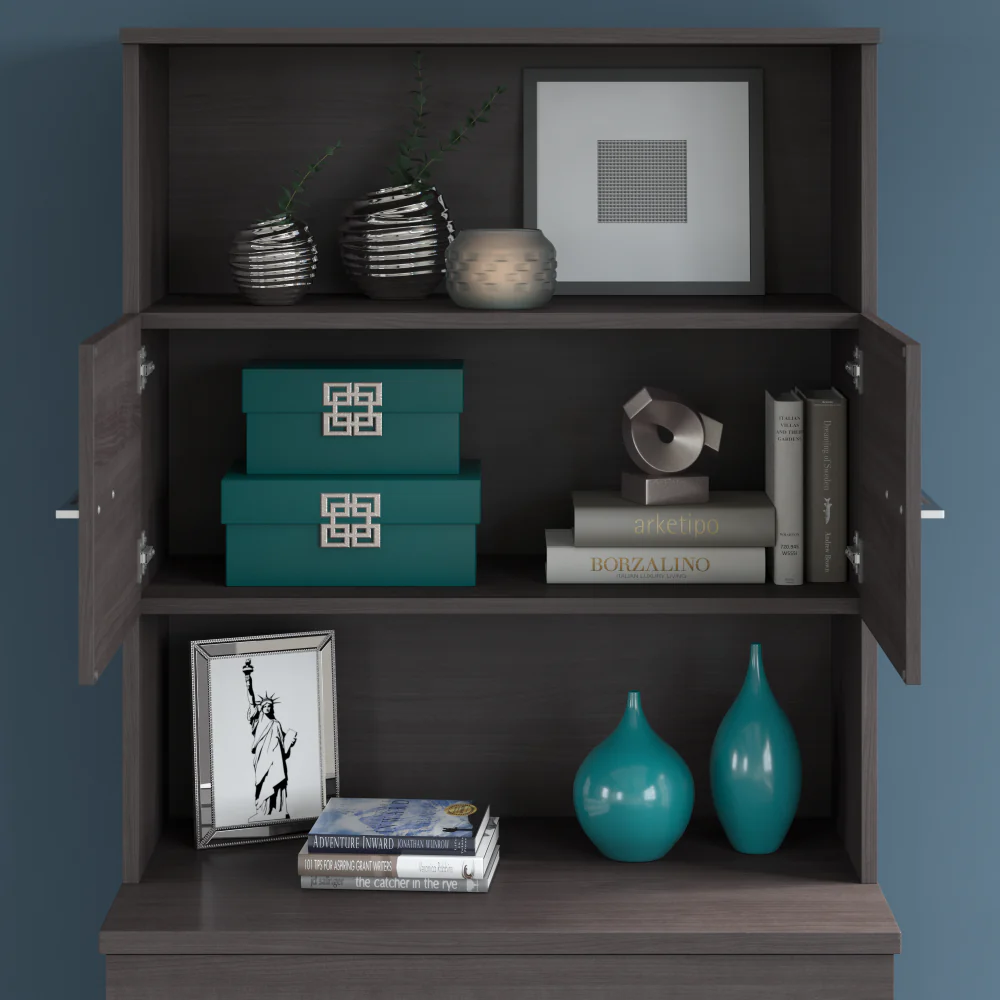 Office 500 36W Tall Storage Cabinet with Doors and Shelves - Image 10