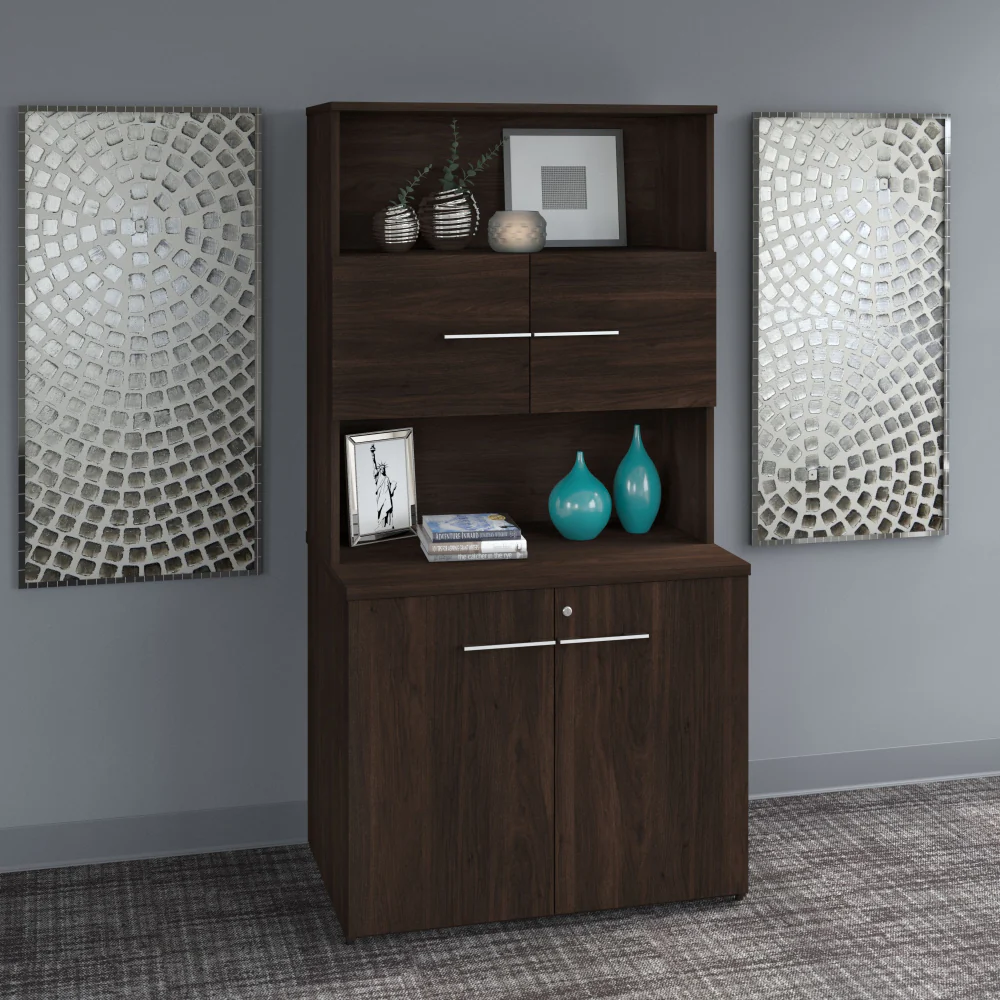 Office 500 36W Tall Storage Cabinet with Doors and Shelves - Image 14