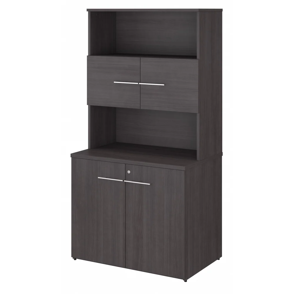 Office 500 36W Tall Storage Cabinet with Doors and Shelves - Image 7