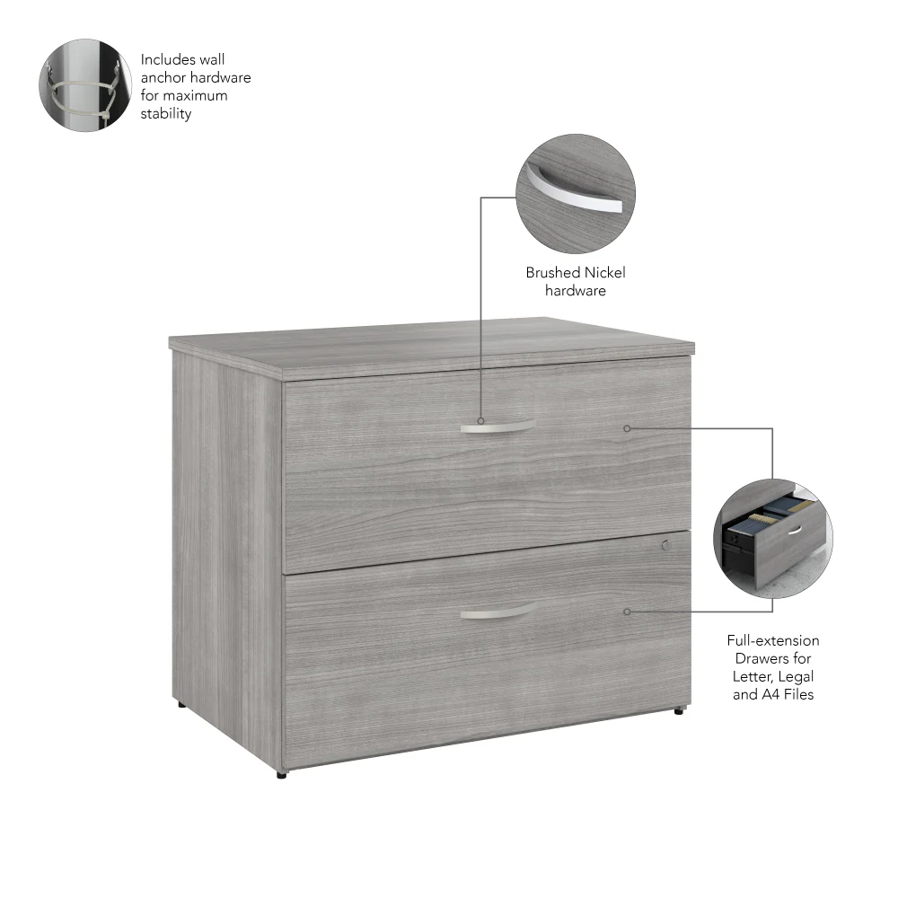 Hybrid 2 Drawer Lateral File Cabinet - Assembled - Image 7