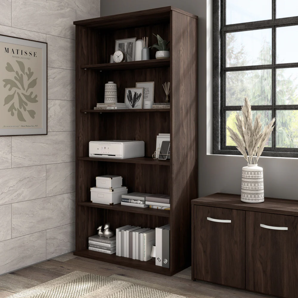 Hybrid Tall 5 Shelf Bookcase - Image 13